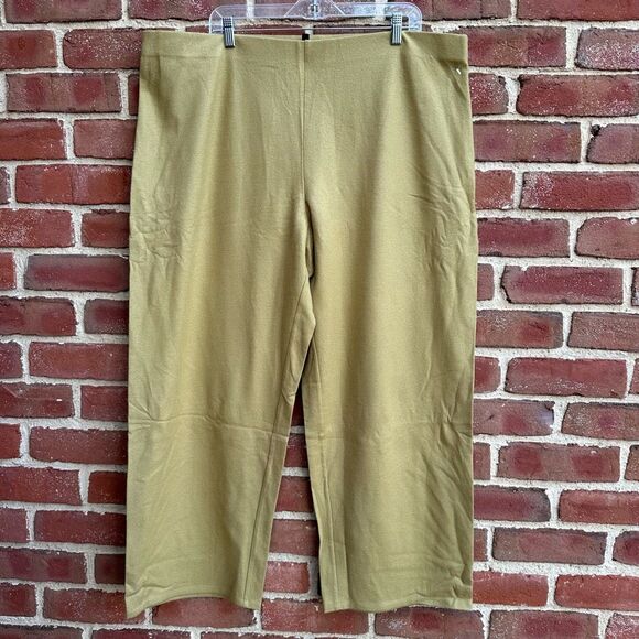 Eileen Fisher Women's $228 Boiled Wool Jersey Straight Pant 2X NEW